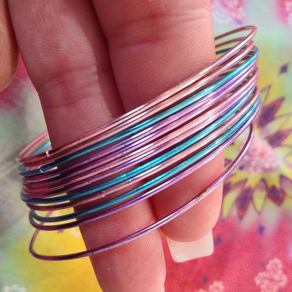 Metallic Metal Bangles - Picture 2 of 2